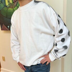 Cardiactwin Hand Screen-Printed Moon Design Sweatshirt/Crewneck. Original. Large